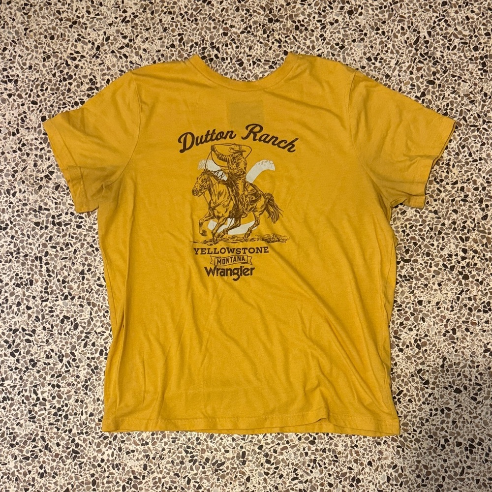 Wrangler Mustard Dutton Ranch Yellowstone Tee